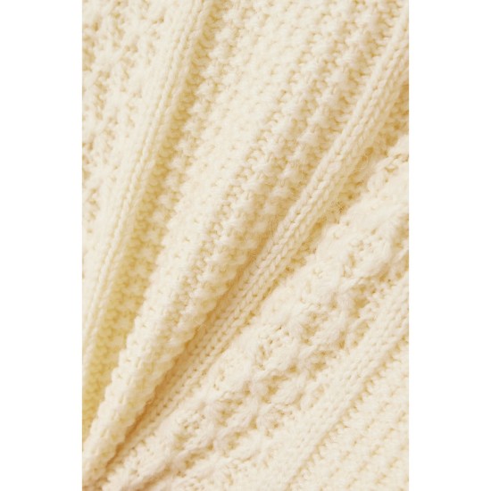 Embroidered knitted wool maxi dress