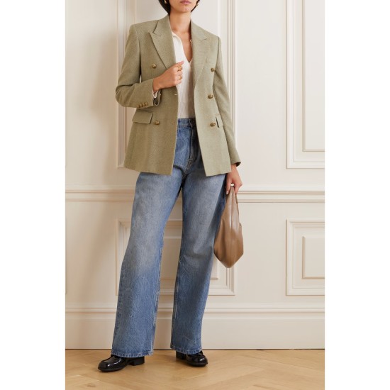 Journey double-breasted wool-jacquard blazer