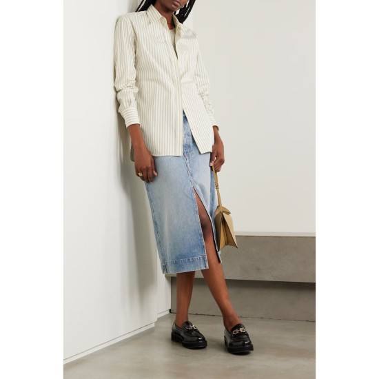 Striped cotton-poplin shirt