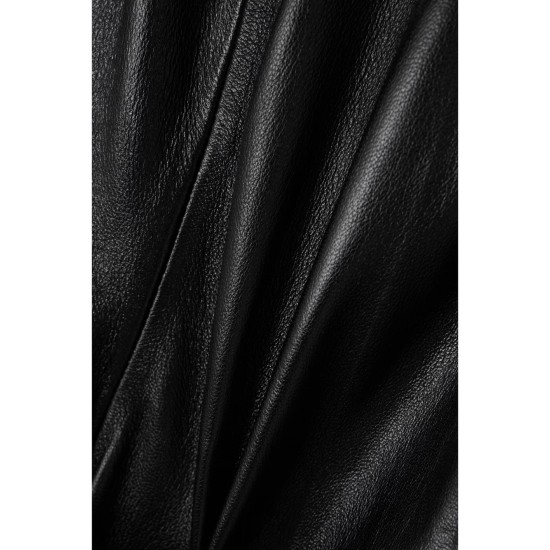 Textured-leather straight-leg pants
