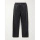 Textured-leather straight-leg pants