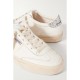 Soul-Star distressed glittered leather sneakers