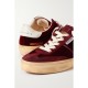 Soul-Star distressed suede and leather-trimmed velvet sneakers