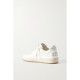 Ball Star shearling-lined embellished distressed leather sneakers