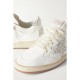 Ball Star shearling-lined embellished distressed leather sneakers