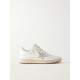 Ball Star shearling-lined embellished distressed leather sneakers