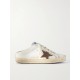Super-Star Sabot distressed suede-trimmed leather slip-on sneakers