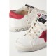 Super-Star suede-trimmed distressed leather sneakers