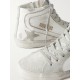 Slide distressed suede and leather high-top sneakers