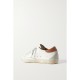 Super-Star suede-trimmed distressed leather sneakers
