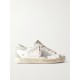 Super-Star distressed leather and suede sneakers