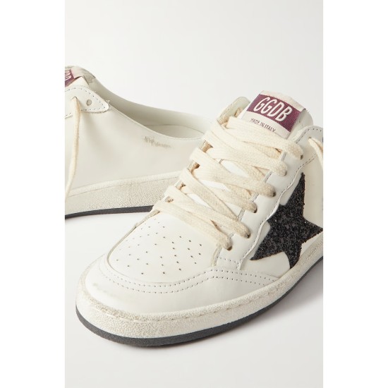 Ball Star Sabot glittered leather slip-on sneakers