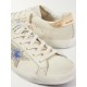 Superstar crystal-embellished distressed leather sneakers