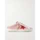 Super-Star Sabot distressed suede-trimmed leather slip-on sneakers