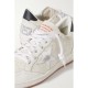 Ball Star distressed metallic-trimmed leather sneakers