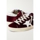Super-Star distressed leather-trimmed velvet sneakers