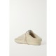 Super-Star Sabot shearling-lined distressed leather-trimmed suede slip-on sneakers