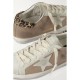 Super-Star distressed calf hair-trimmed nubuck and suede sneakers