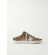 Super-Star Sabot distressed leopard-print calf hair slip-on sneakers
