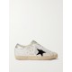 Super-Star shearling-lined distressed suede and leather sneakers