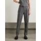 Pleated wool-blend straight-leg pants