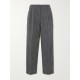 Pleated wool-blend straight-leg pants