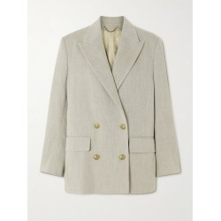Journey double-breasted herringbone cotton blazer