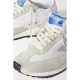 Running Marathon distressed leather-trimmed shell and suede sneakers