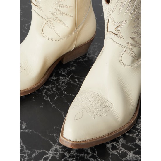 Low Wish Star embroidered leather cowboy boots