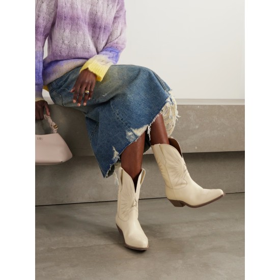 Low Wish Star embroidered leather cowboy boots