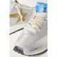 Running Marathon metallic leather-trimmed shell sneakers