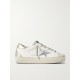Hi Star distressed suede- and snake-effect-trimmed leather sneakers