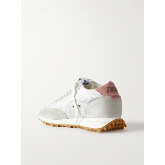 Running Marathon leather-trimmed suede and ripstop sneakers