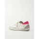 Super-Star distressed suede-trimmed leather sneakers