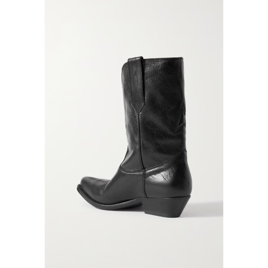 Low Wish Star textured-leather cowboy boots
