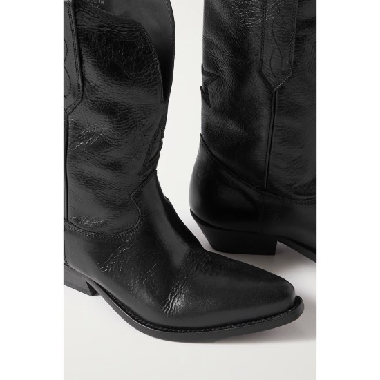 Low Wish Star textured-leather cowboy boots