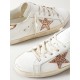 Super-Star distressed glittered leather sneakers