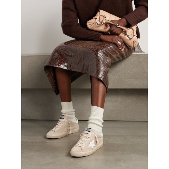 Super-Star leather-trimmed suede sneakers