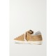 Super-Star distressed glittered leather-trimmed suede sneakers
