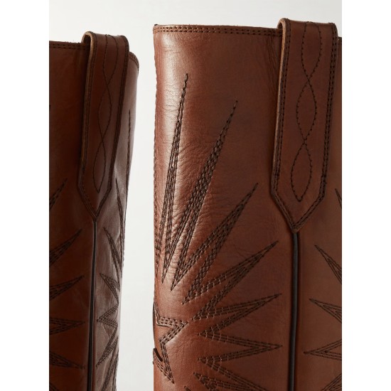 Wish Star embroidered leather cowboy boots