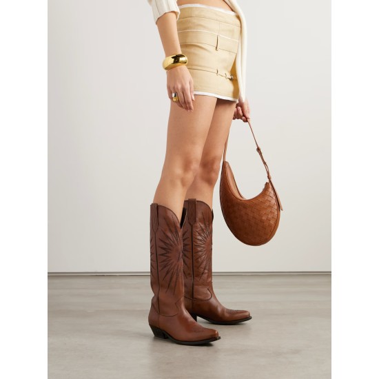 Wish Star embroidered leather cowboy boots