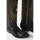 Wish Star embroidered distressed leather cowboy boots