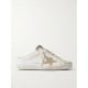 Super-Star Sabot distressed suede-trimmed leather slip-on sneakers