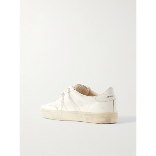 Soul-Star logo-print distressed leather sneakers