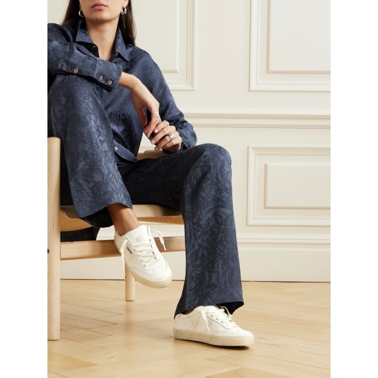 Soul-Star logo-print distressed leather sneakers