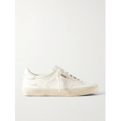 Soul-Star logo-print distressed leather sneakers