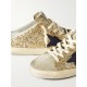 Super-Star Sabot distressed leather-trimmed glittered suede slip-on sneakers