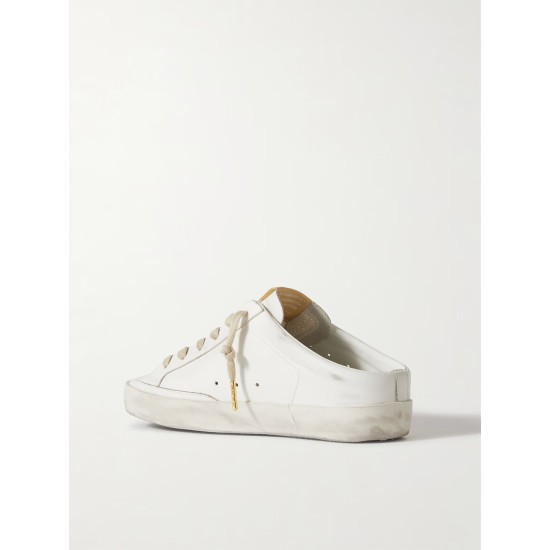 Super-Star Sabot distressed embellished leather slip-on sneakers