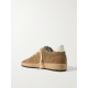 Ball Star distressed leather-trimmed suede sneakers