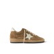 Ball Star distressed leather-trimmed suede sneakers